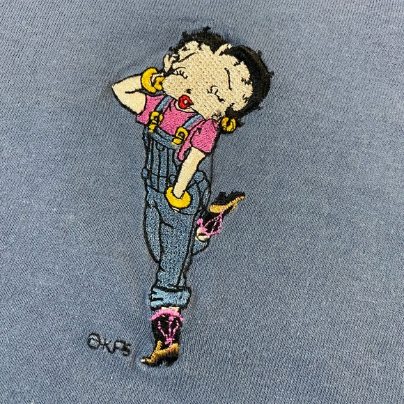 Vintage Betty Boop embroidered essentials tee size L single stitched - Picture 4 of 5